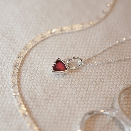 Ruby July Birthstone Charm Necklace Sterling Silver recommended