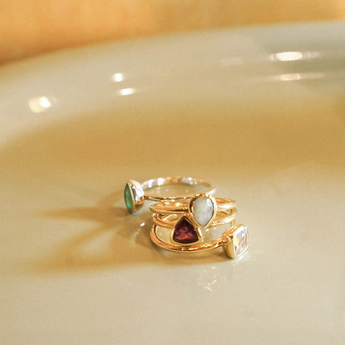 Ruby July Birthstone Ring 18ct Gold Plate