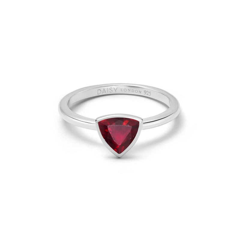Ruby July Birthstone Ring Sterling Silver