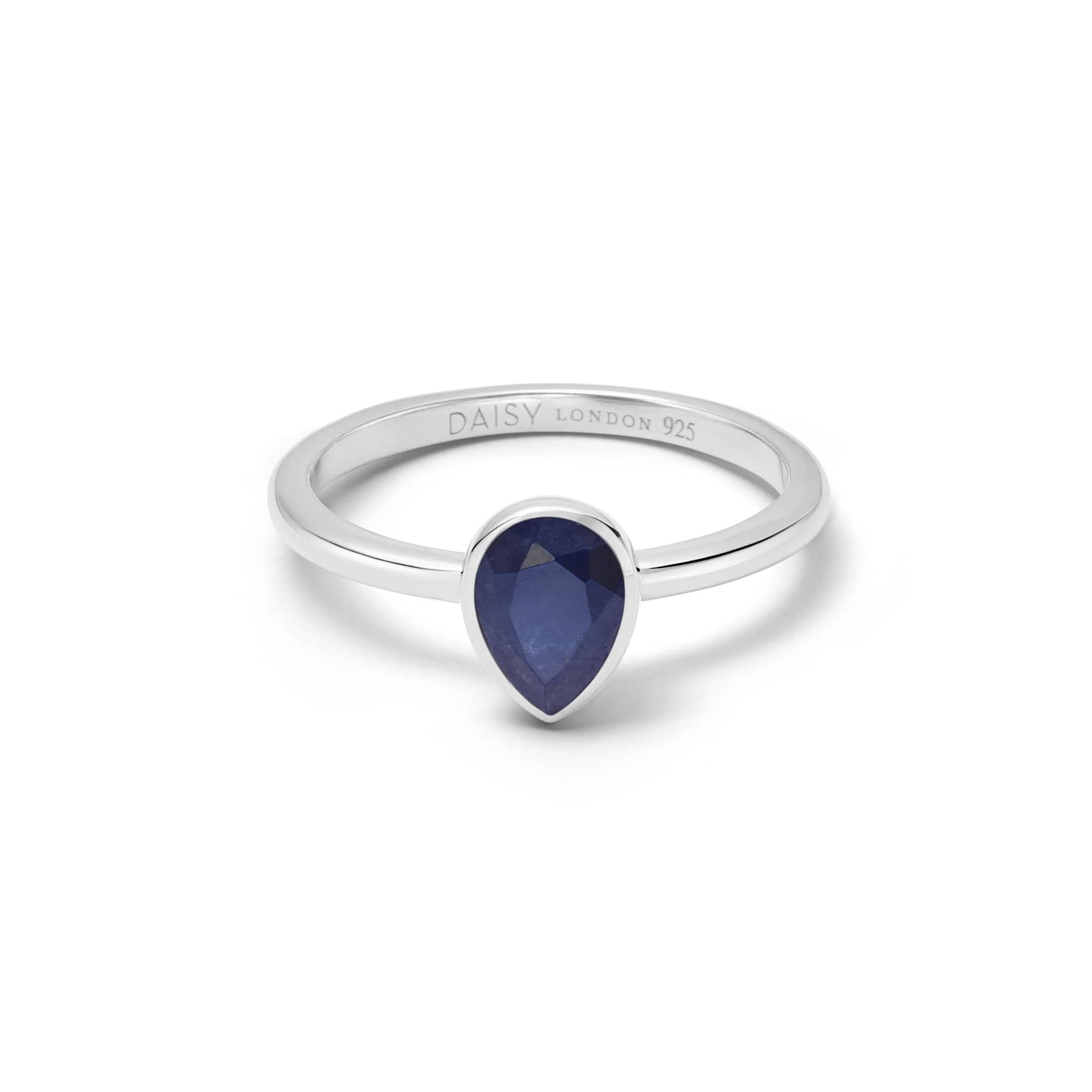 Sapphire September Birthstone Ring Sterling Silver