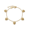 Scribble Heart Charm Bracelet 18ct Gold Plate