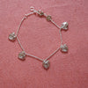 Scribble Heart Charm Bracelet Silver Plate