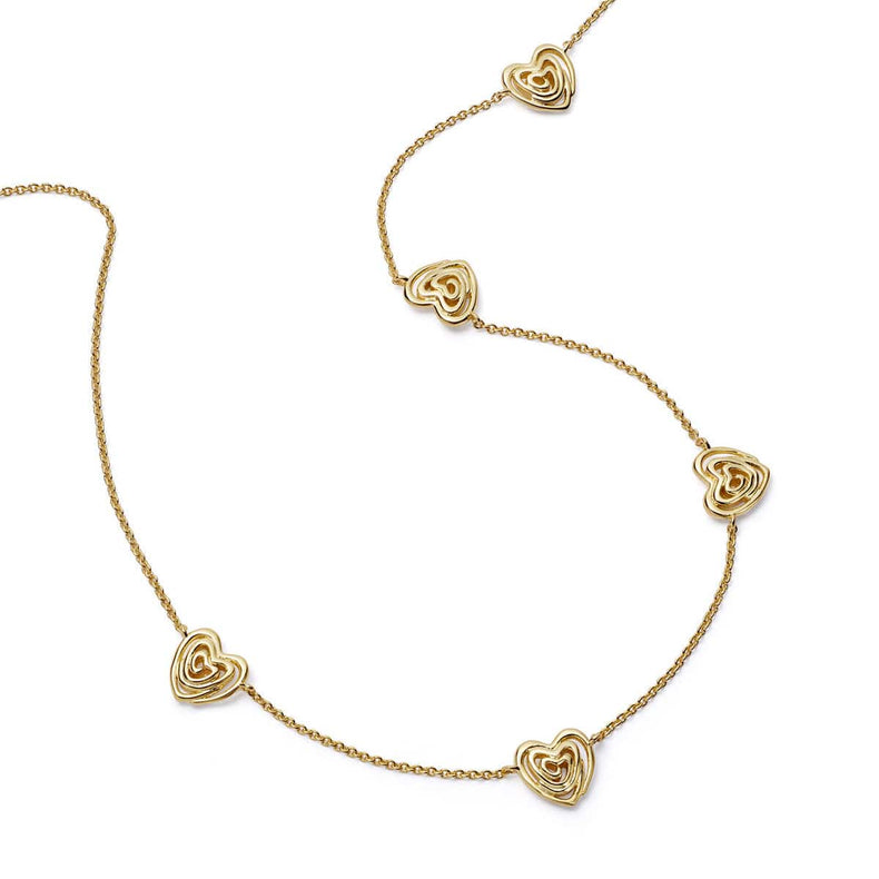 Scribble Heart Charm Necklace 18ct Gold Plate recommended
