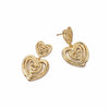 Scribble Heart Drop Earrings 18ct Gold Plate