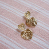 Scribble Heart Drop Earrings 18ct Gold Plate