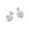 Scribble Heart Drop Earrings Silver Plate