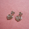 Scribble Heart Drop Earrings Silver Plate