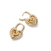 Scribble Heart Lock Drop Earrings 18ct Gold Plate