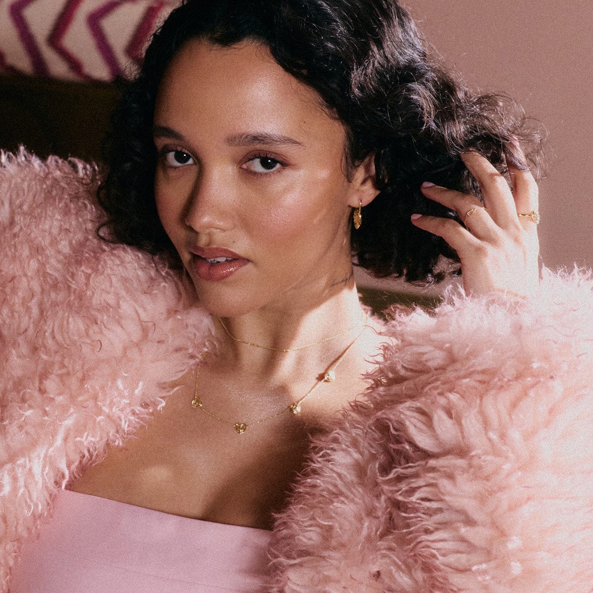 Scribble Heart Lock Drop Earrings 18ct Gold Plate