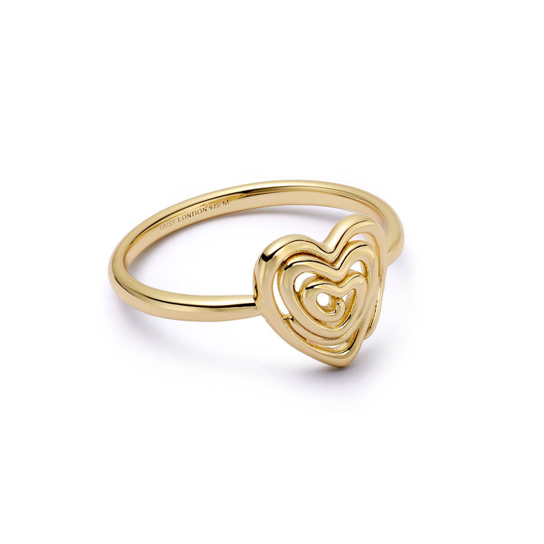 Scribble Heart Ring 18ct Gold Plate recommended