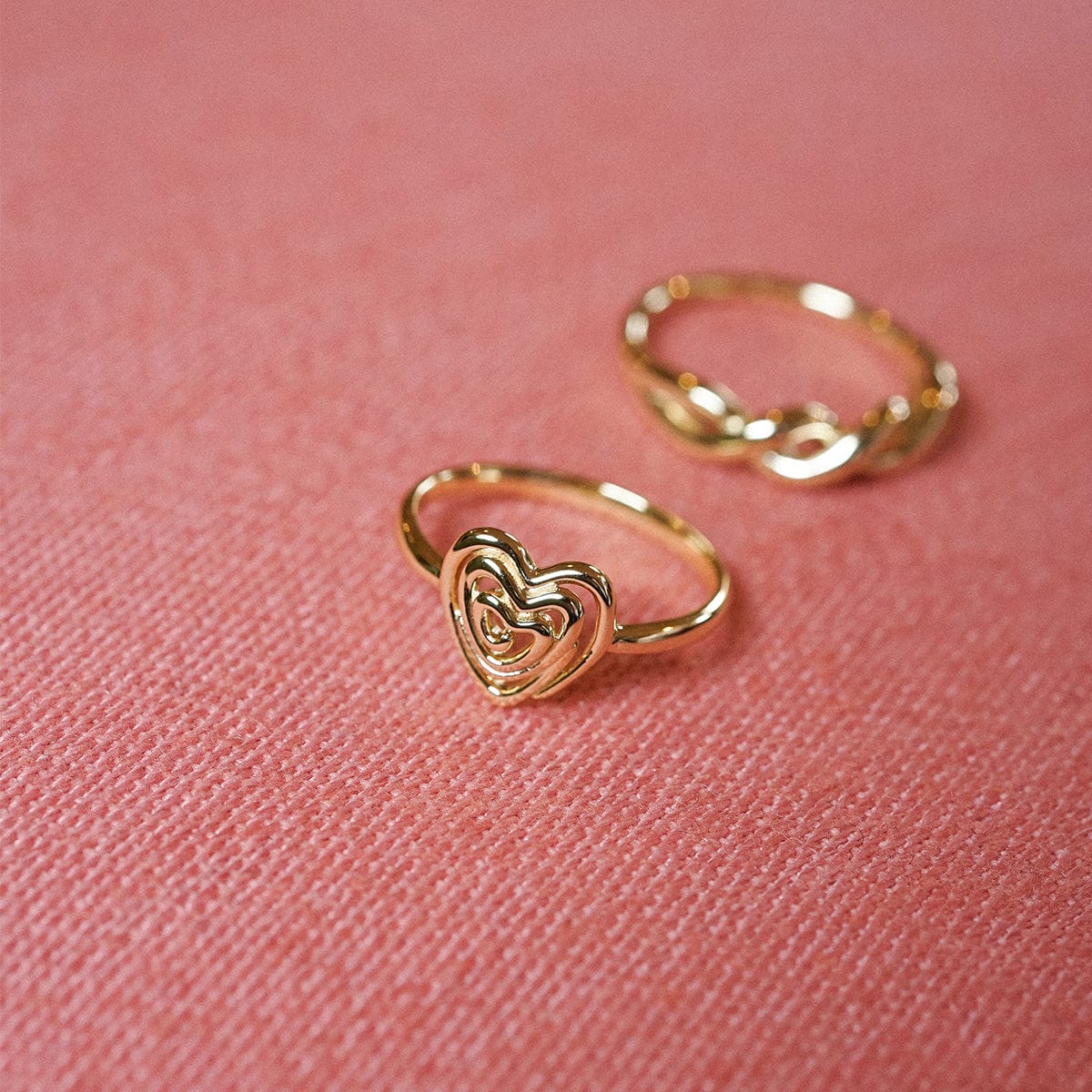 Scribble Heart Ring 18ct Gold Plate