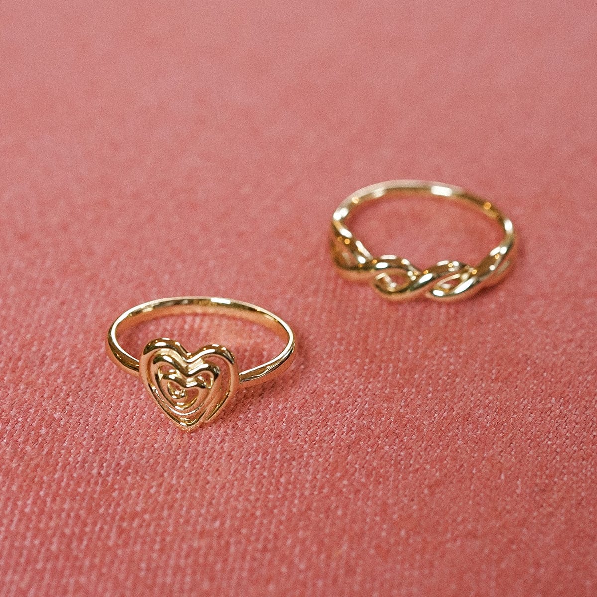 Scribble Heart Ring 18ct Gold Plate