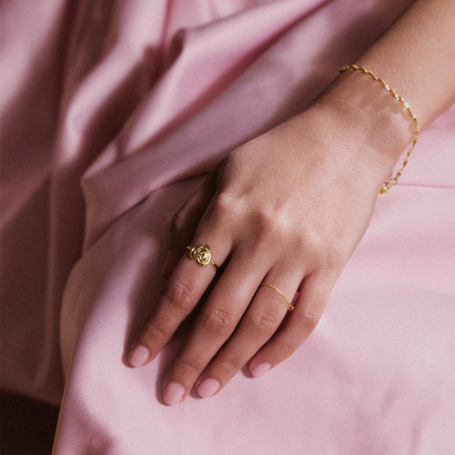 Scribble Heart Ring 18ct Gold Plate