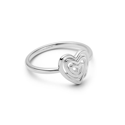 Scribble Heart Ring Sterling Silver