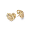 Scribble Heart Stud Earrings 18ct Gold Plate