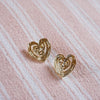Scribble Heart Stud Earrings 18ct Gold Plate