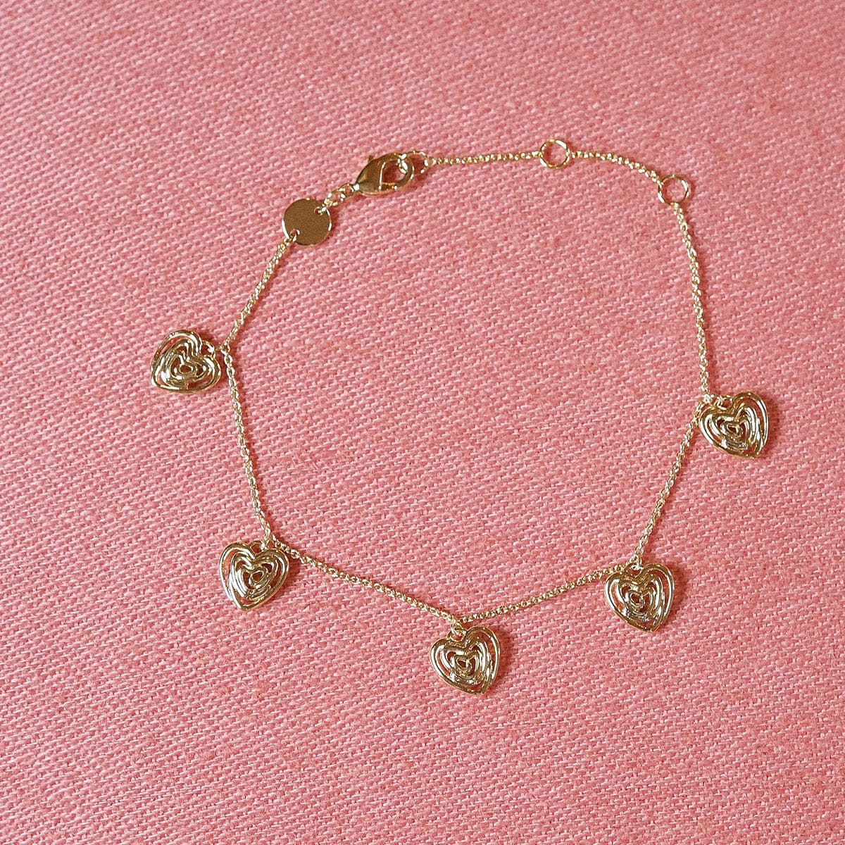 Scribble Hearts Charm Layering Set 18ct Gold Plate