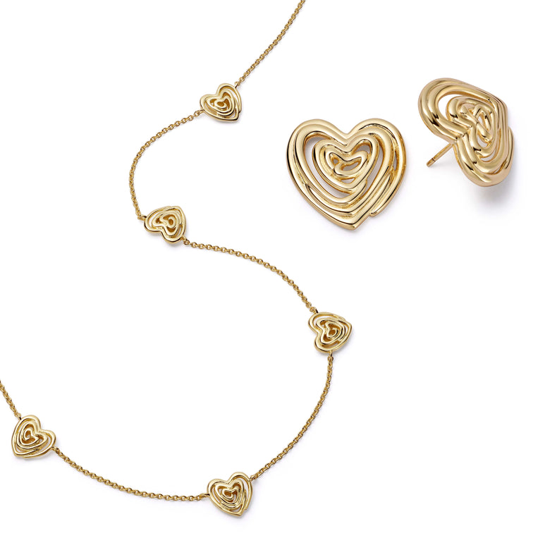 Scribble Hearts ‘Drawn To You’ Layering Set 18ct Gold Plate recommended