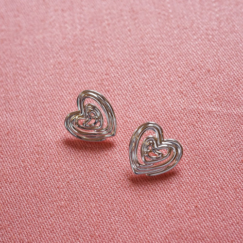 Scribble Hearts ‘Drawn To You’ Layering Set Silver Plate