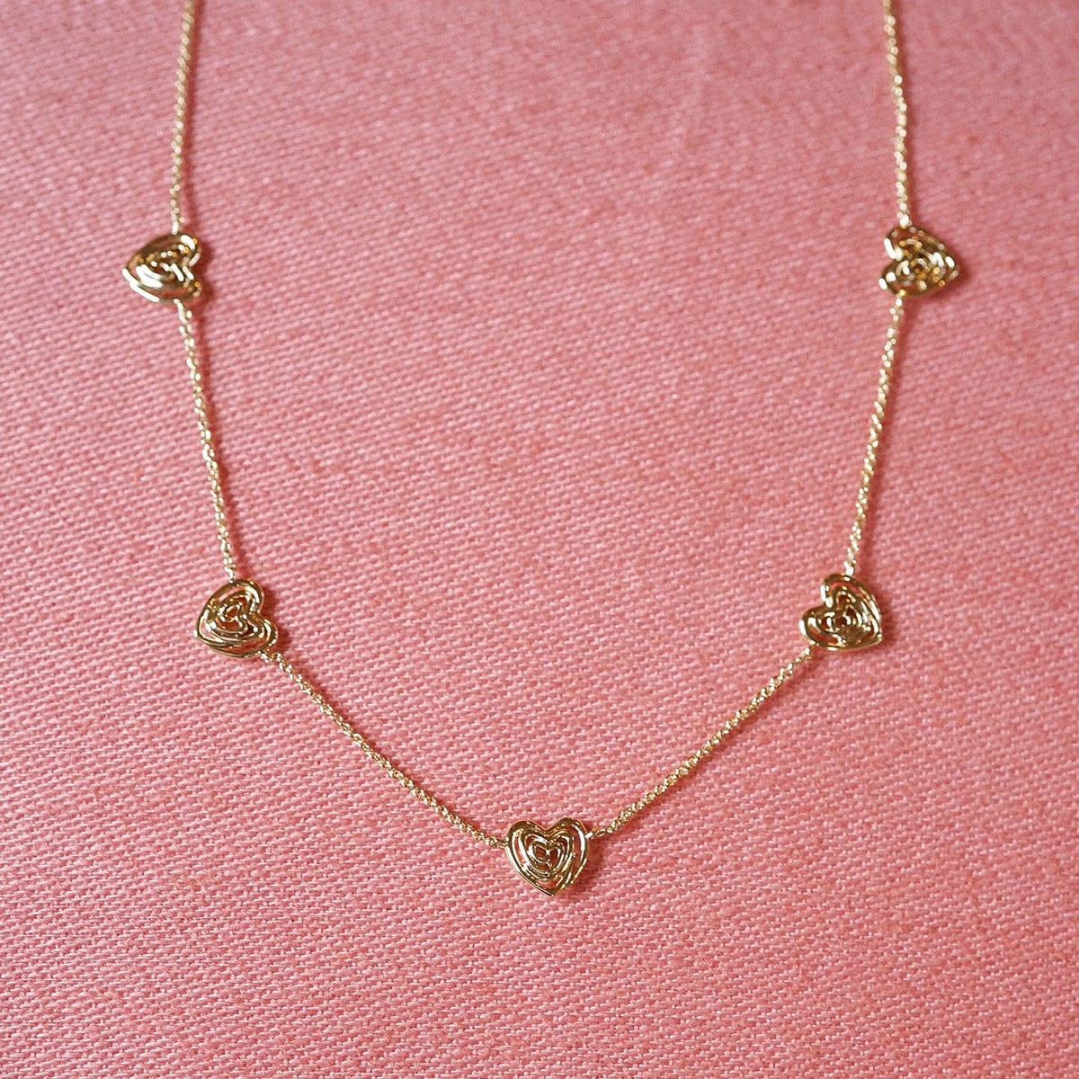 Scribble Hearts 'Locked In' Layering Set 18ct Gold Plate