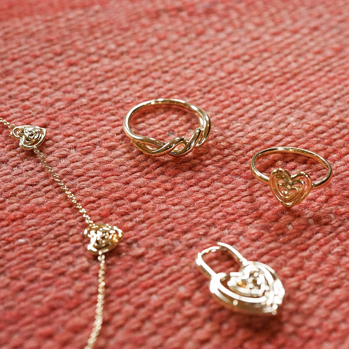 Scribble Knot Ring 18ct Gold Plate