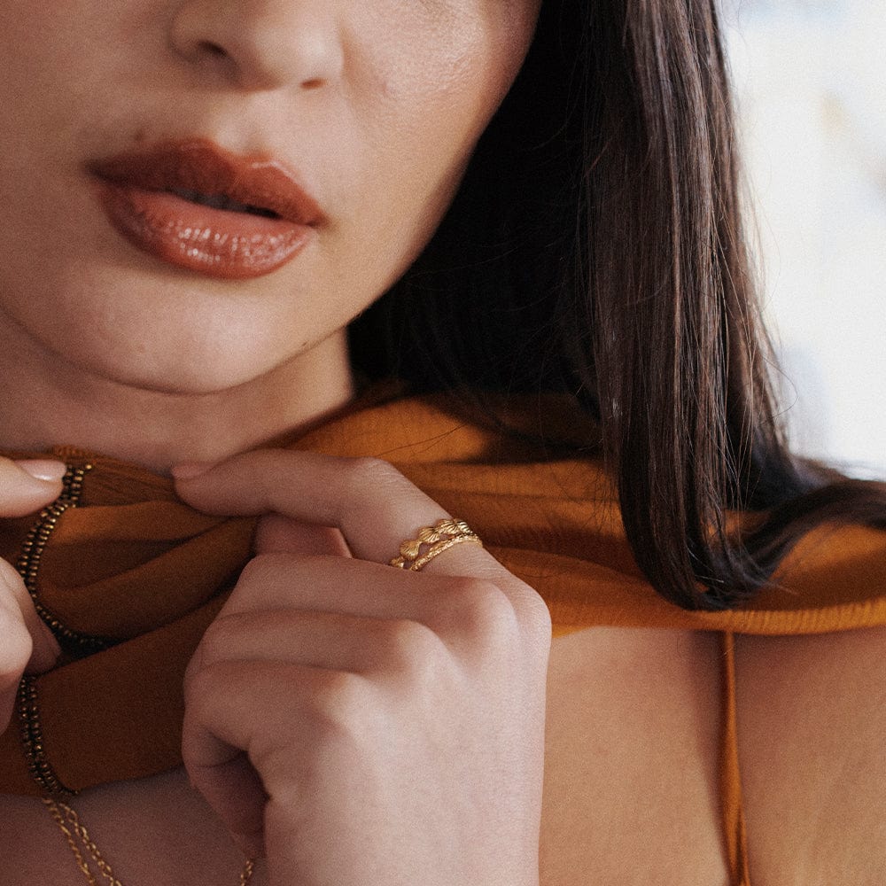 Shell Ring Stack 18ct Gold Plate – Daisy London