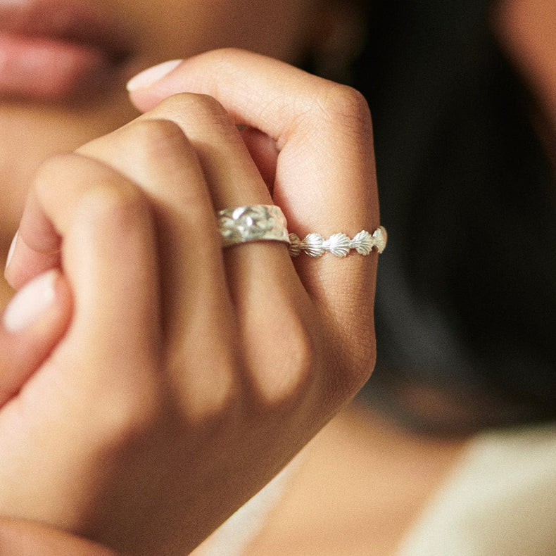 Shell Stacking Ring Sterling Silver