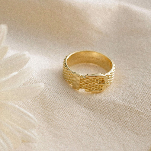 Shrimps Belt Ring 18ct Gold Plate