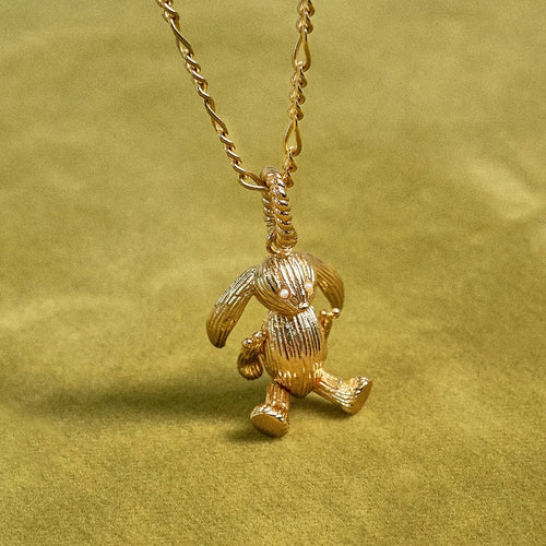 Shrimps Bunny Charm Necklace 18ct Gold Plate