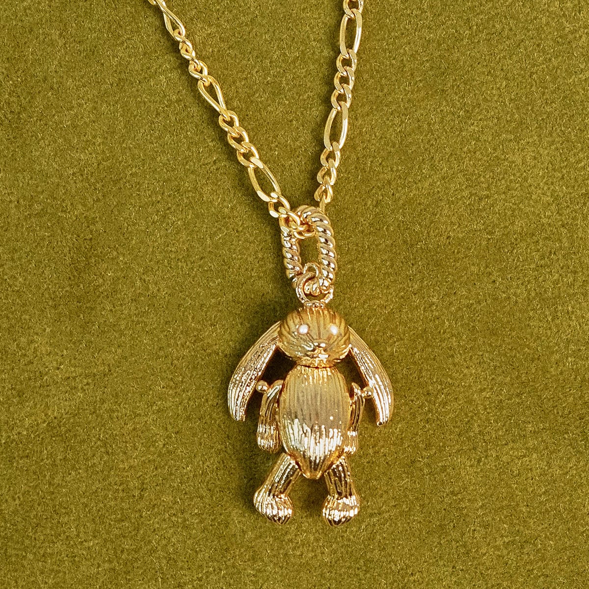 Shrimps Bunny Charm Necklace 18ct Gold Plate