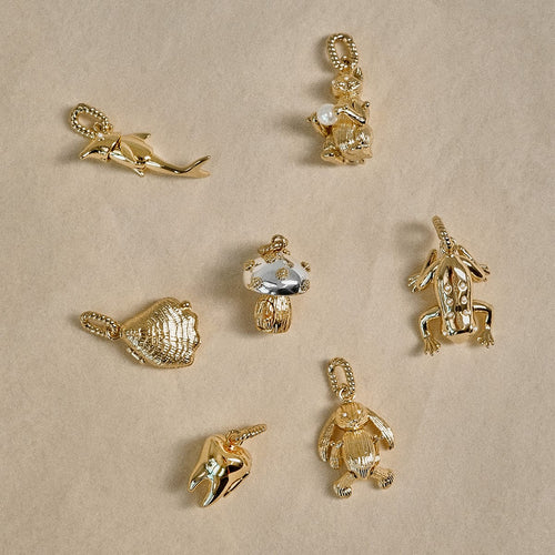 Shrimps Bunny Charm 18ct Gold Plate
