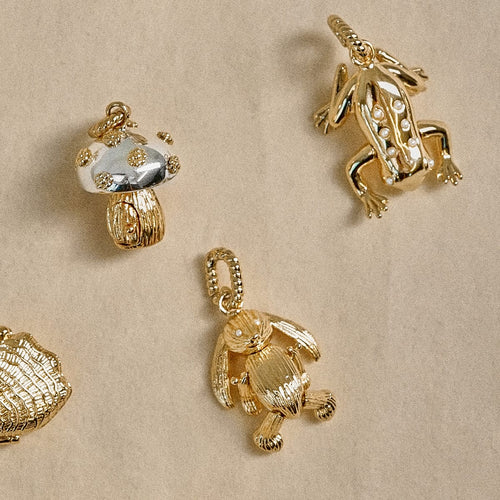 Shrimps Bunny Charm Necklace 18ct Gold Plate