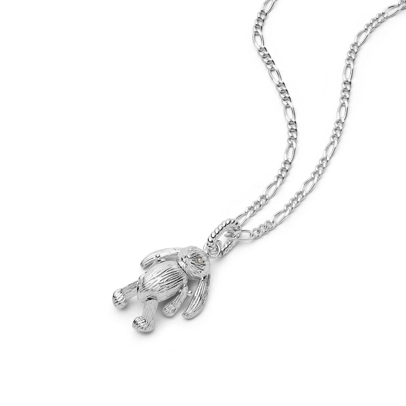 Shrimps Bunny Charm Necklace Silver Plate recommended