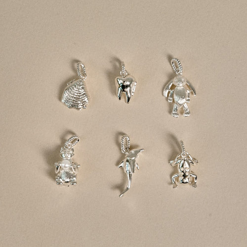 Shrimps Frog Charm Silver Plate