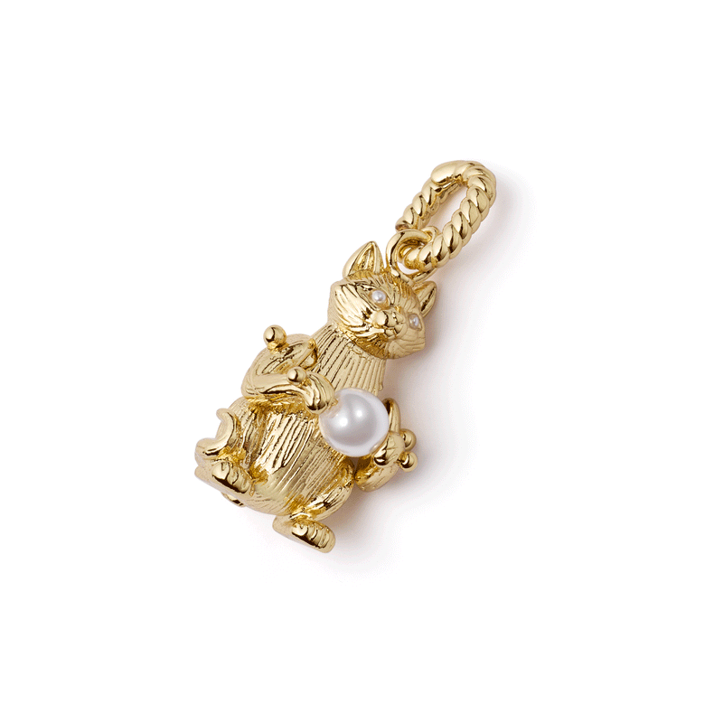 Shrimps Cat Pearl Charm 18ct Gold Plate recommended