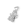 Shrimps Cat Pearl Charm Necklace Silver Plate