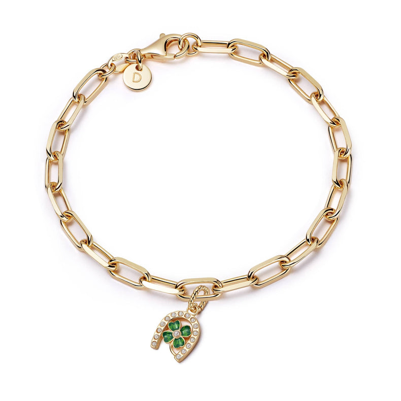 Shrimps Clover Charm Bracelet 18ct Gold Plate