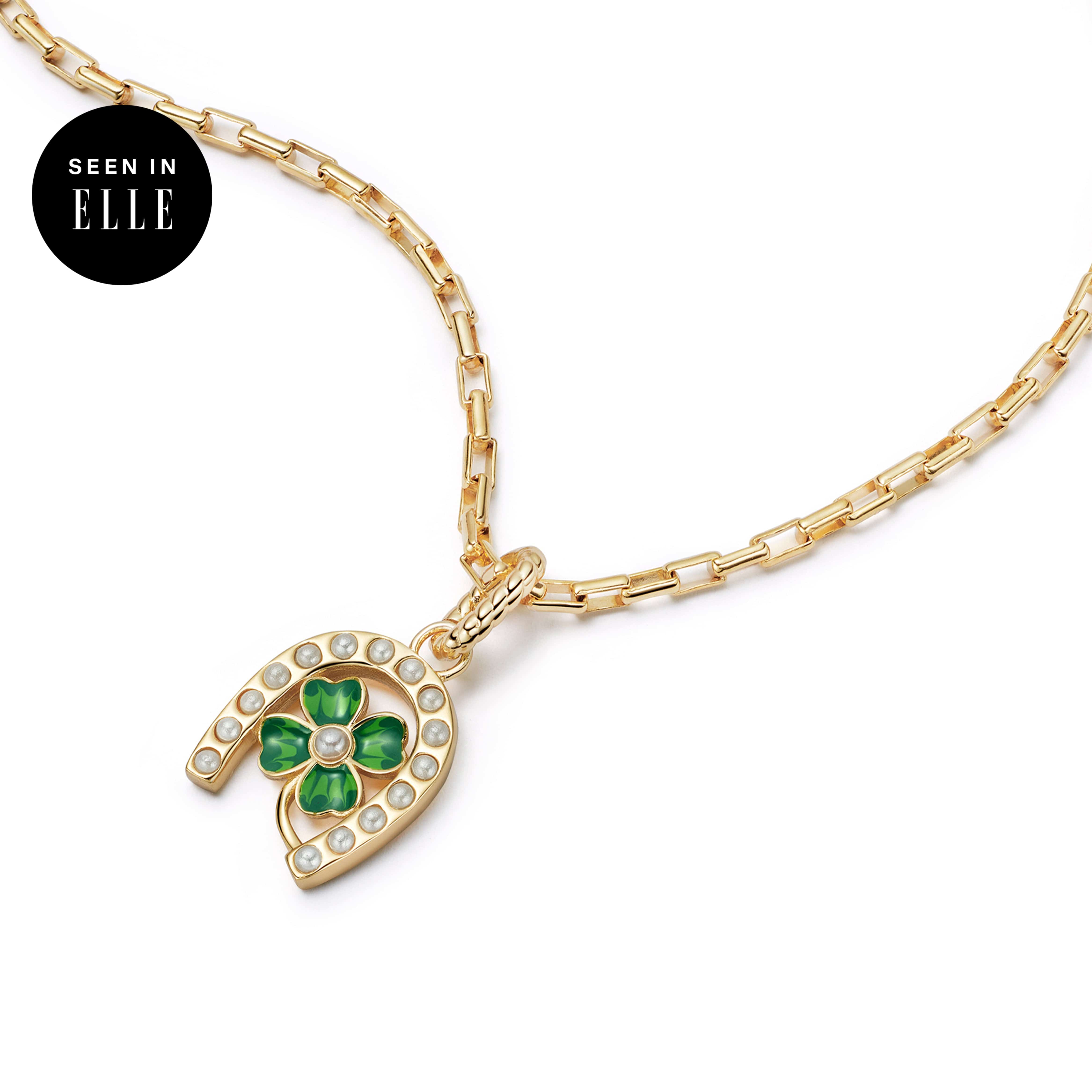 Shrimps Clover Charm Necklace 18ct Gold Plate – Daisy London