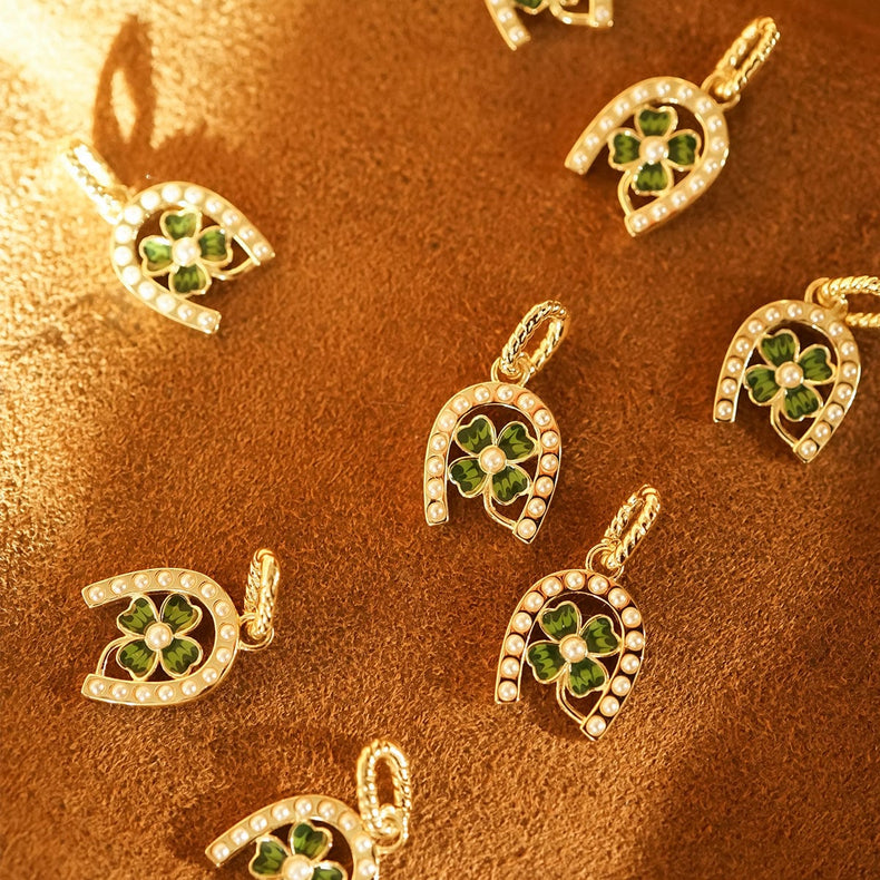 Shrimps Clover Charm Pendant 18ct Gold Plate