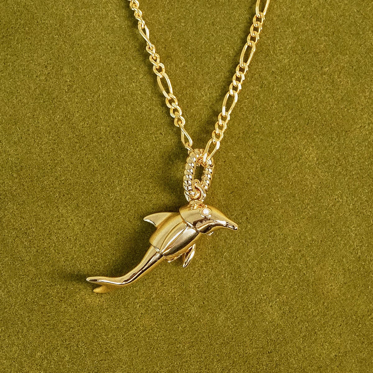 Shrimps Dolphin Charm Necklace 18ct Gold Plate
