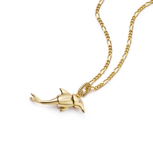 Shrimps Dolphin Charm Necklace 18ct Gold Plate