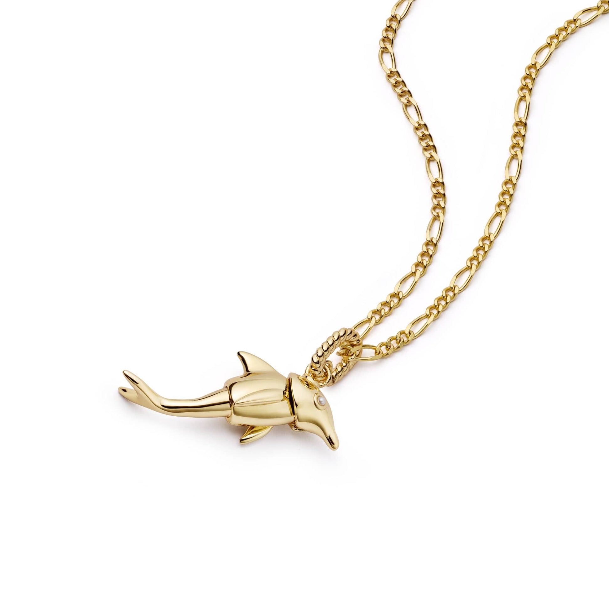 Shrimps Dolphin Charm Necklace 18ct Gold Plate