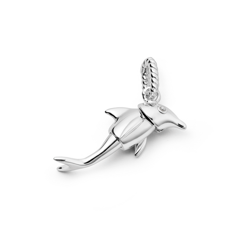 Shrimps Dolphin Charm Silver Plate