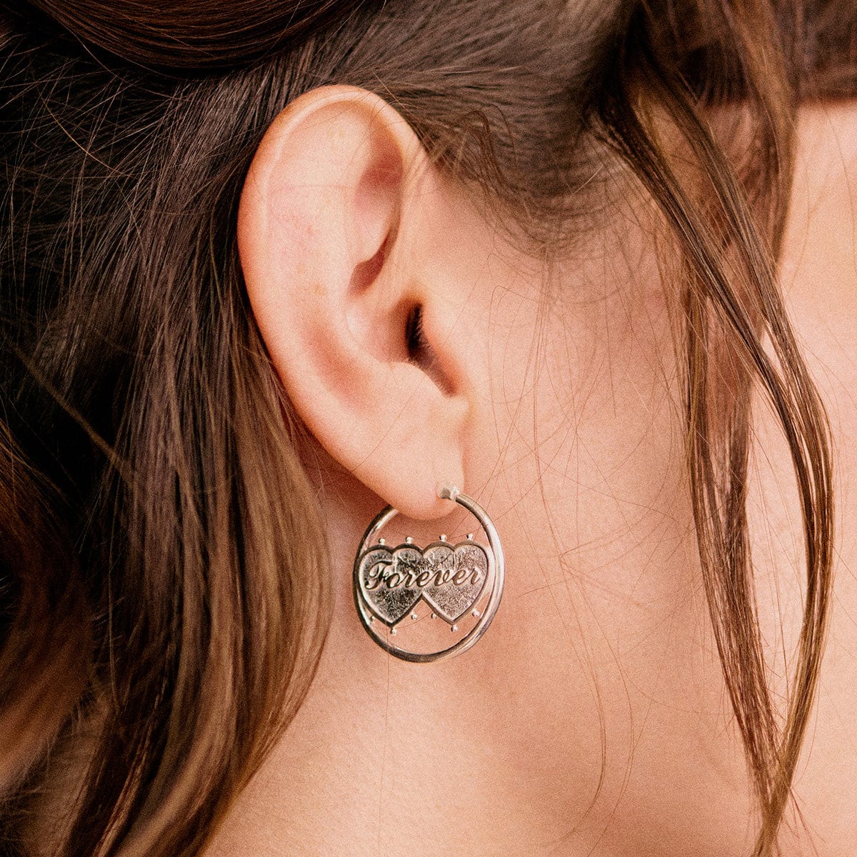 Shrimps Double Heart Earrings Sterling Silver