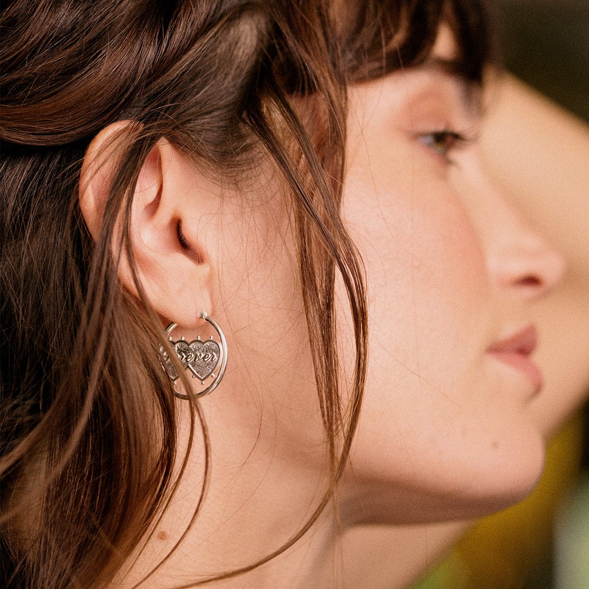 Shrimps Double Heart Earrings Sterling Silver