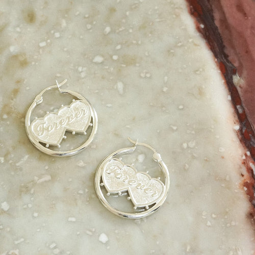 Shrimps Double Heart Earrings Sterling Silver