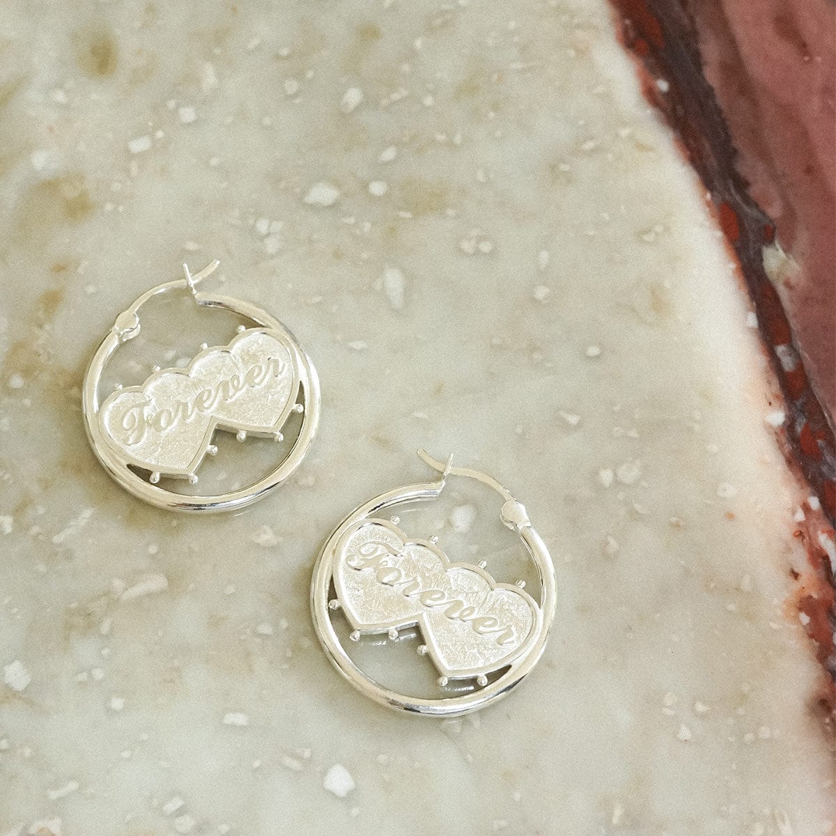 Shrimps Double Heart Earrings Sterling Silver