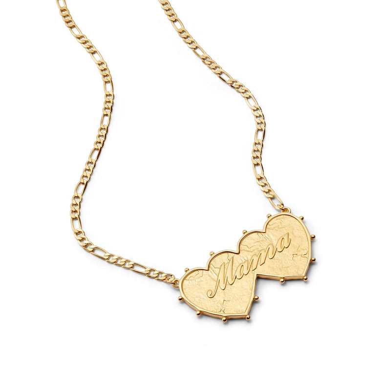 Shrimps 'Mama' Double Heart Necklace 18ct Gold Plate recommended