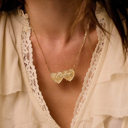 Shrimps 'Mama' Double Heart Necklace 18ct Gold Plate recommended