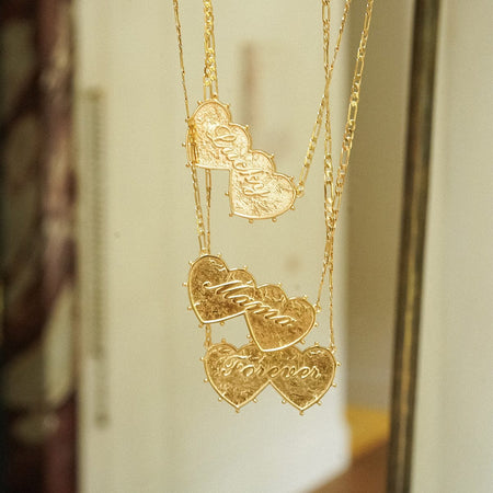 Shrimps 'Mama' Double Heart Necklace 18ct Gold Plate recommended